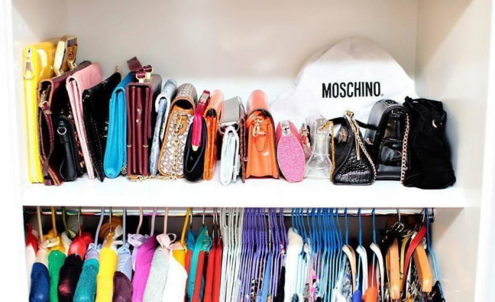 many bags in the closet