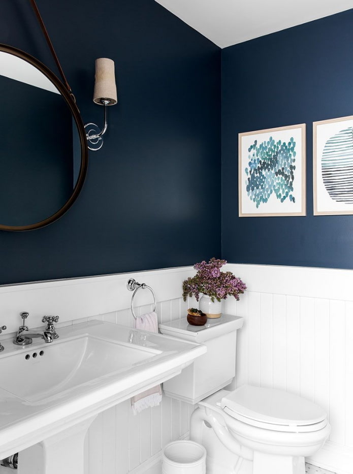 Bathroom painted blue