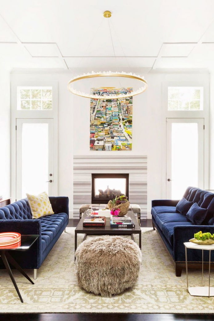 dark sofas in the living room