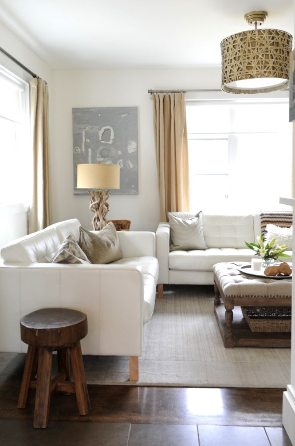 white sofas side to side