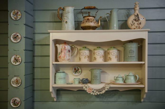 shelf with kitchen utensils shelf with kitchen utensils