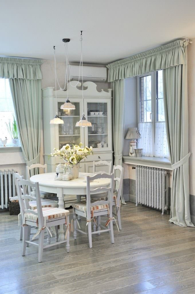 curtain with tiebacks in Provence style curtain with tie-backs in Provence style