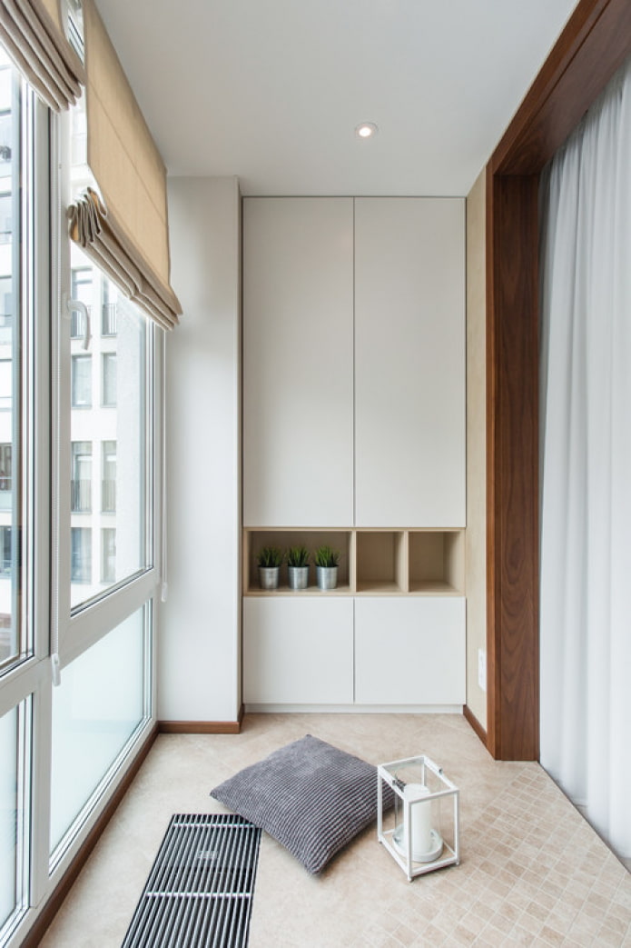 white frames on the balcony