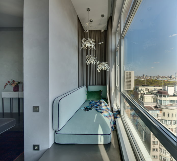 sofa in the balcony niche