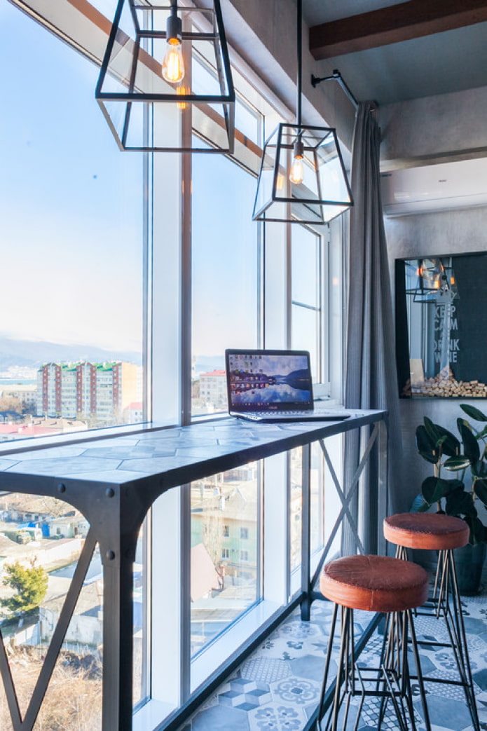 bar counter on the balcony
