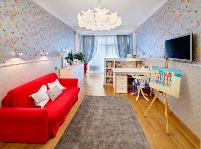 narrow studio apartment