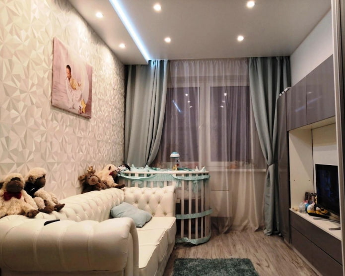 cot for a child in a one-room