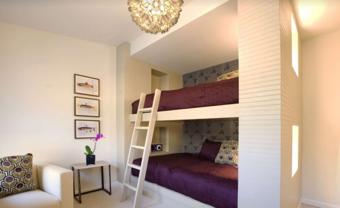 bunk bed in a single room