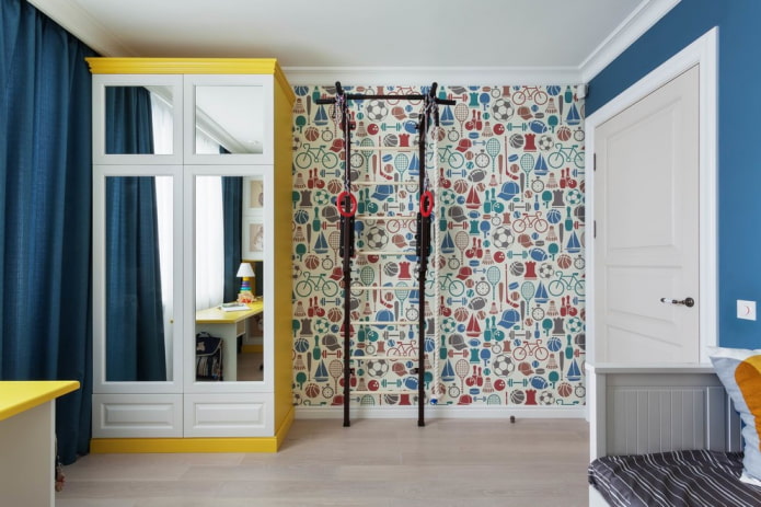 Wallpaper behind the wardrobe Wallpaper behind the wardrobe