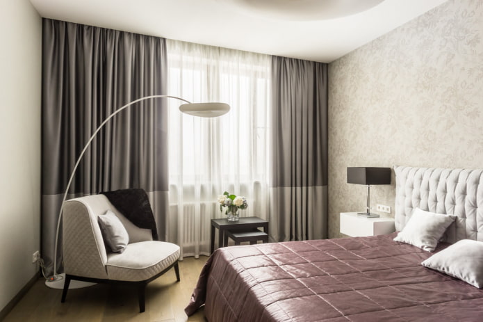 Bedroom with floor lamp and lamp Bedroom with floor lamp and lamp