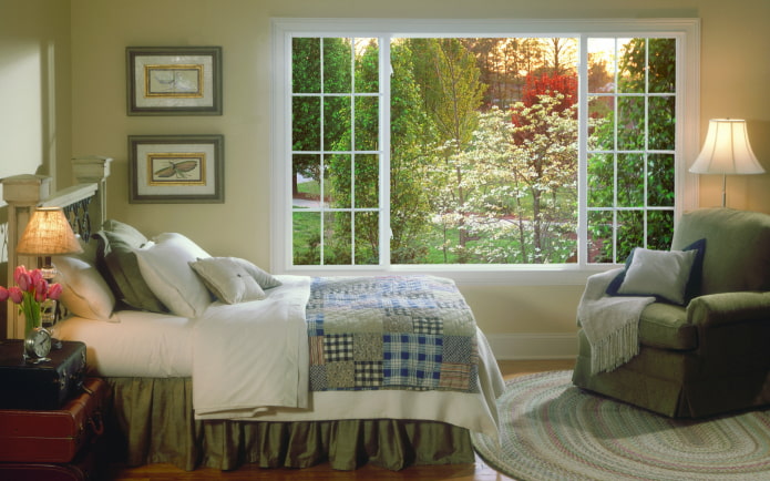 imitation of a window in the bedroom