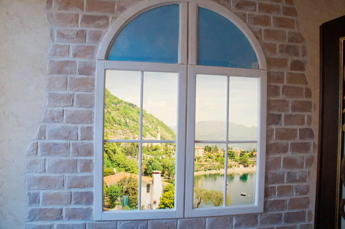 false window with illumination