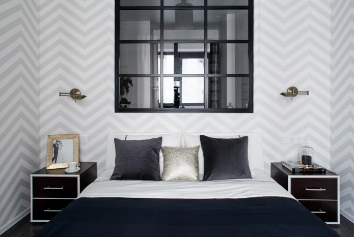 imitation of a window in the bedroom