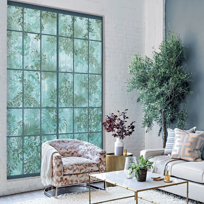 living room with false window