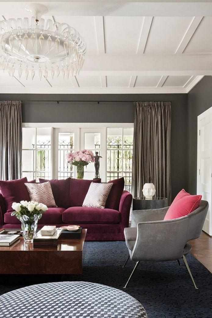 marsala sofa in the living room