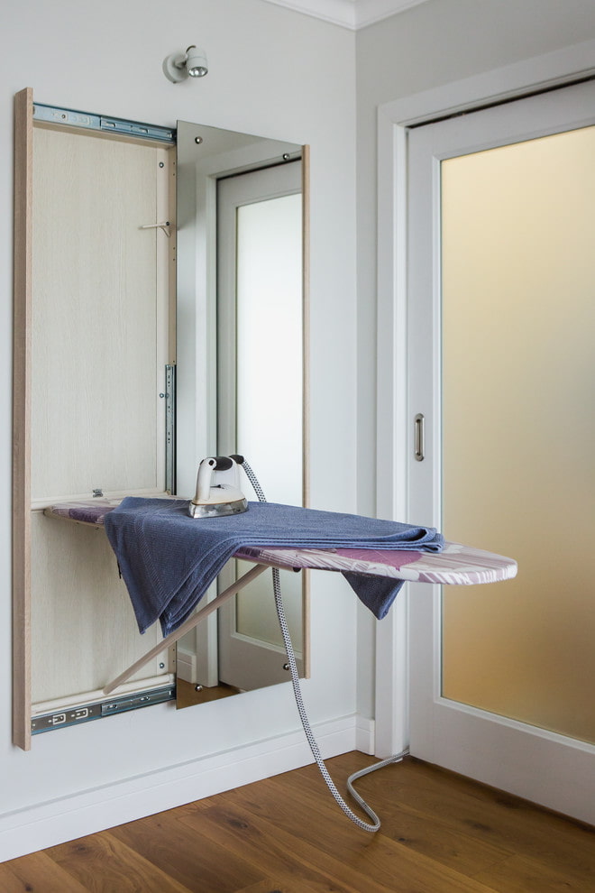 Board hidden behind the mirror