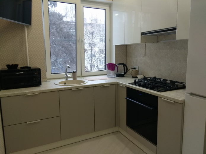 set under the window in Khrushchev set under the window in Khrushchev