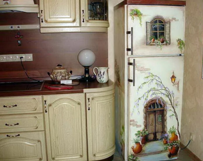 refrigerator decoupage provence