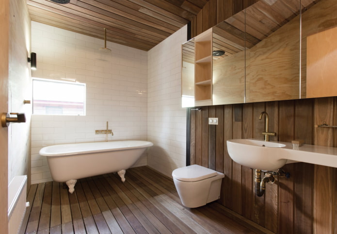 bathroom wood trim