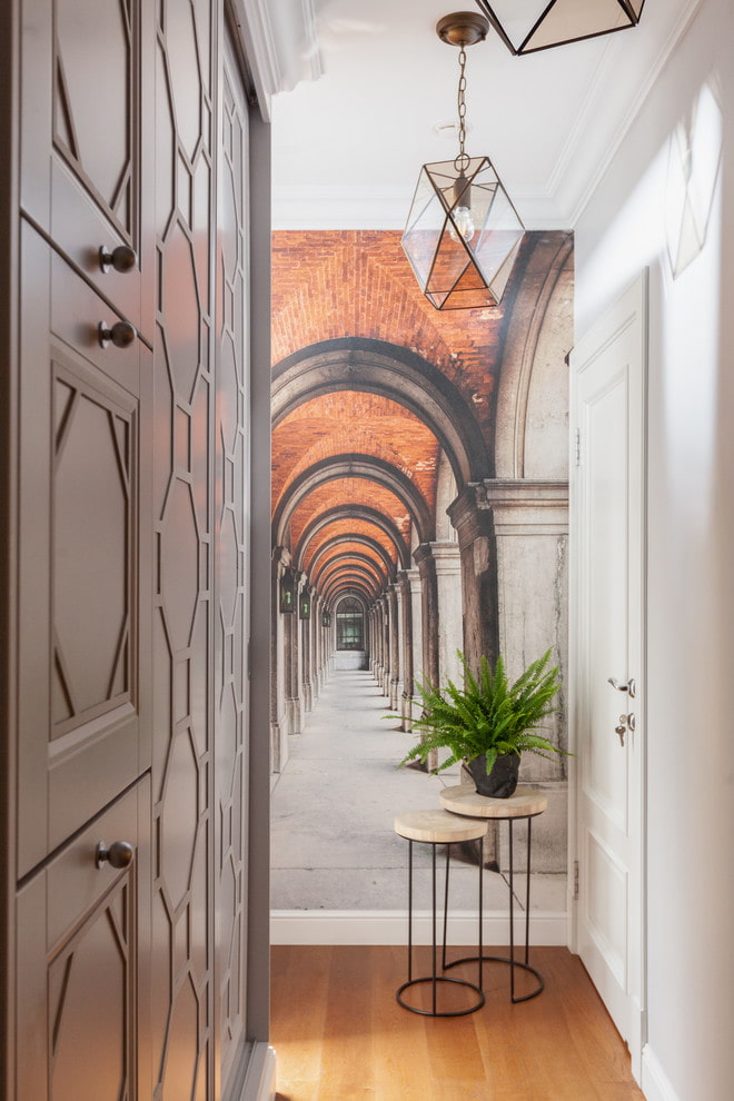 Frescoed walls in the hallway