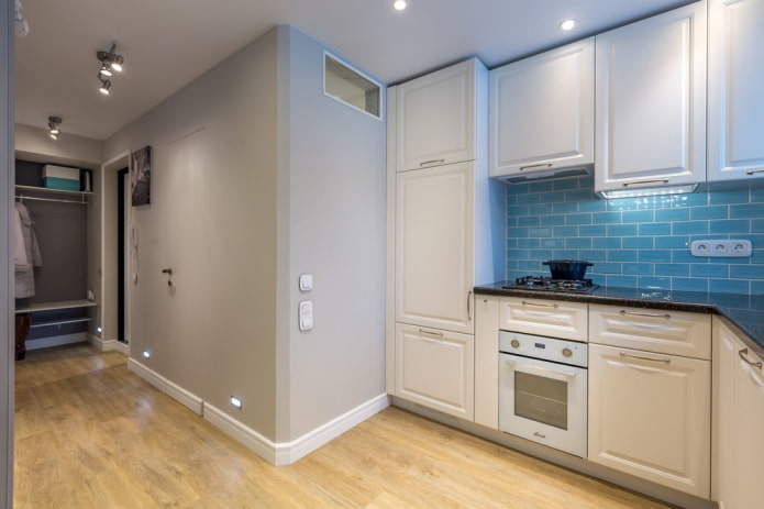 Double-glazed window in place of the window