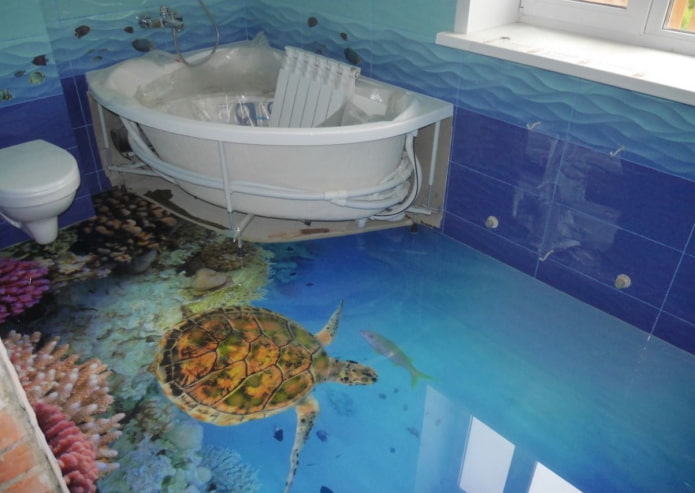 3D bathroom floor