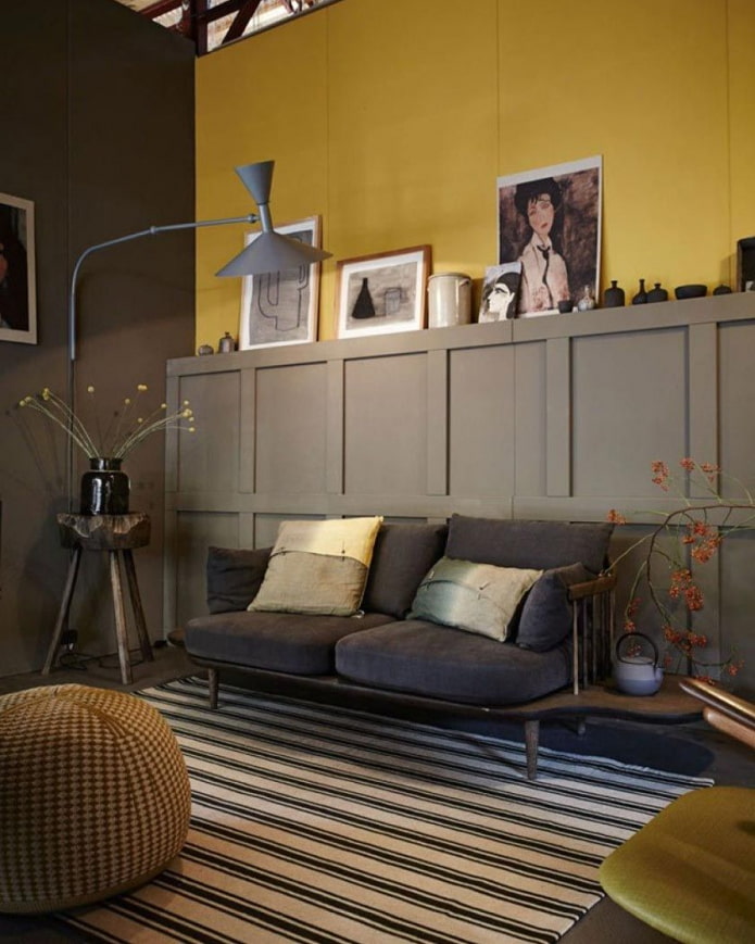 mustard wall in the interior