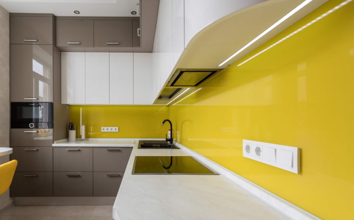 bright apron in the kitchen