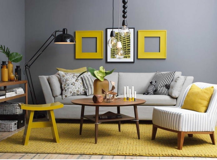 mustard decor in the interior