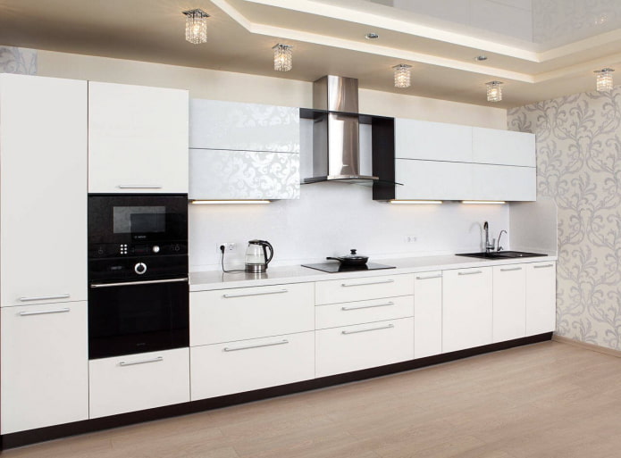 black and white kitchen