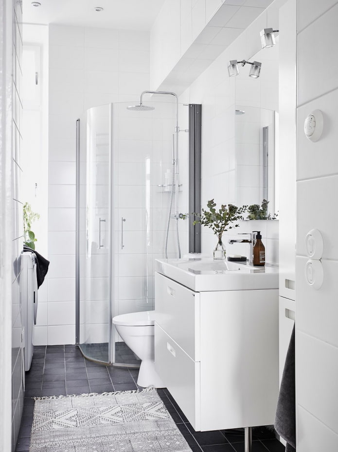 white furniture in the bathroom