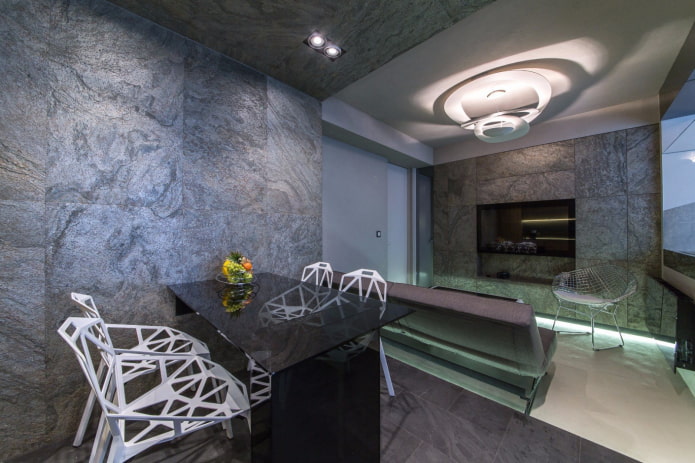 flexible stone in the living room flexible stone in the living room