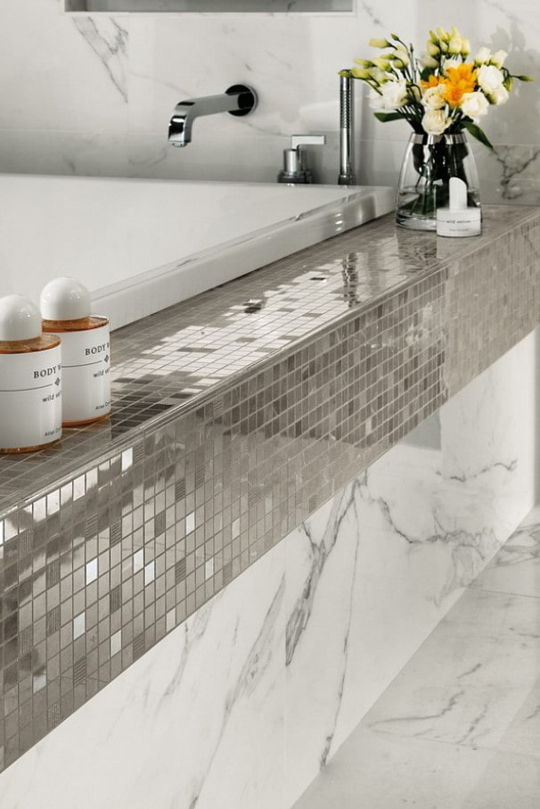 combination of marble and mosaic combination of marble and mosaic