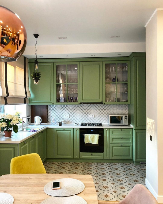 white countertop in the kitchen