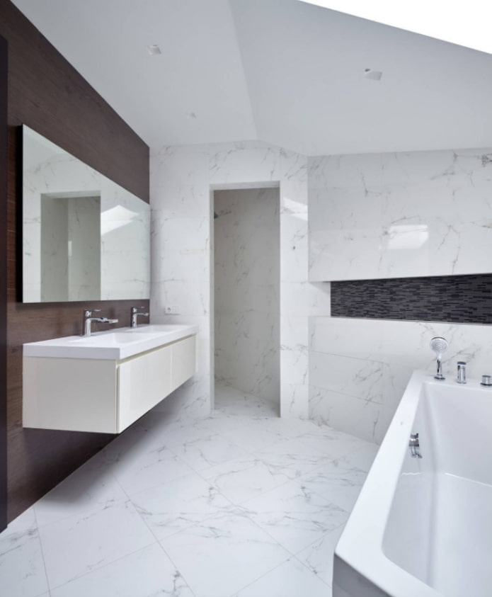 laminate on the bathroom wall