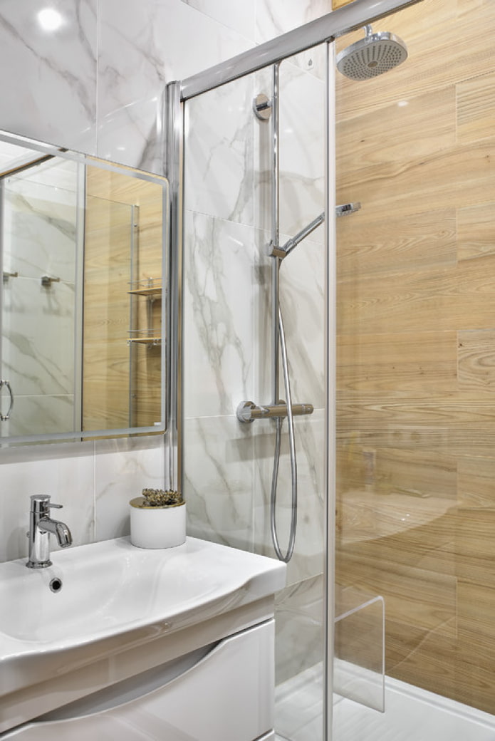 combination of marble and wood