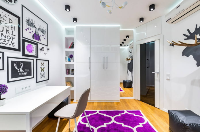 bright accents in a white nursery