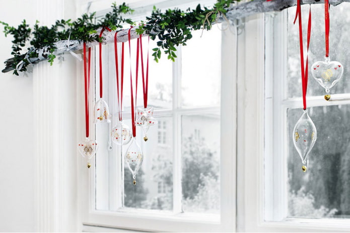 Transparent balloons on the window Transparent balloons on the window