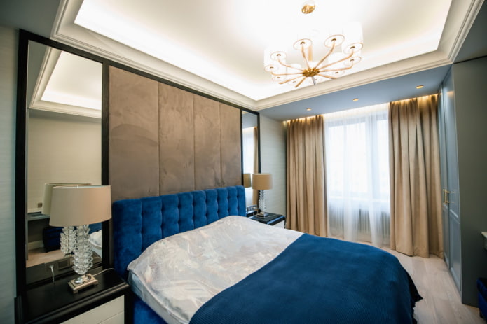 Curtains to match the wall above the headboard Curtains to match the wall above the headboard