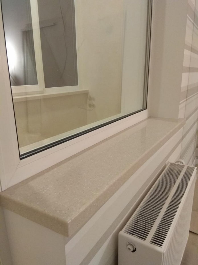 narrow window sill in the interior