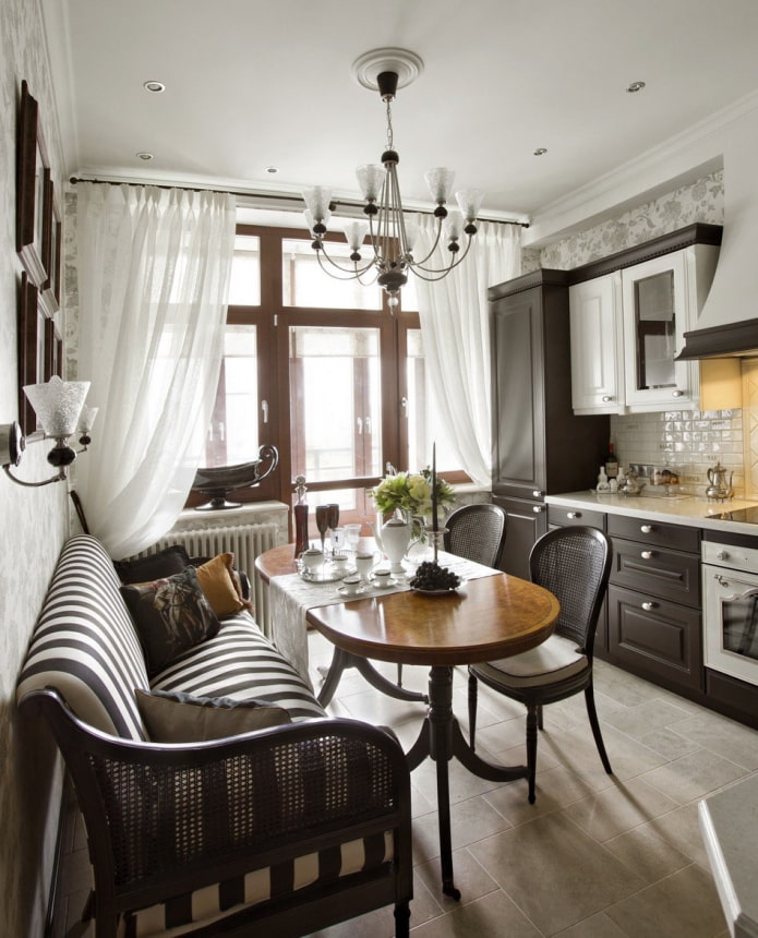 classic kitchen with sofa