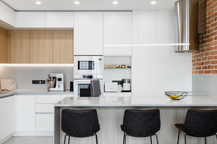 bar counter against the wall