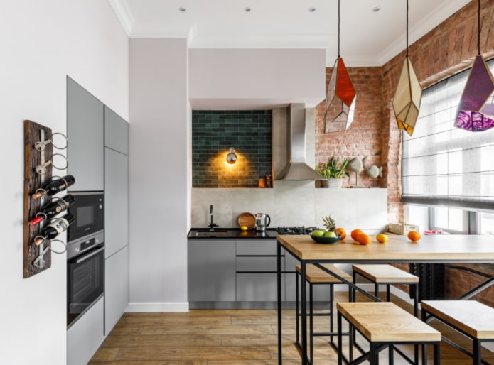 kitchen cabinets in a niche