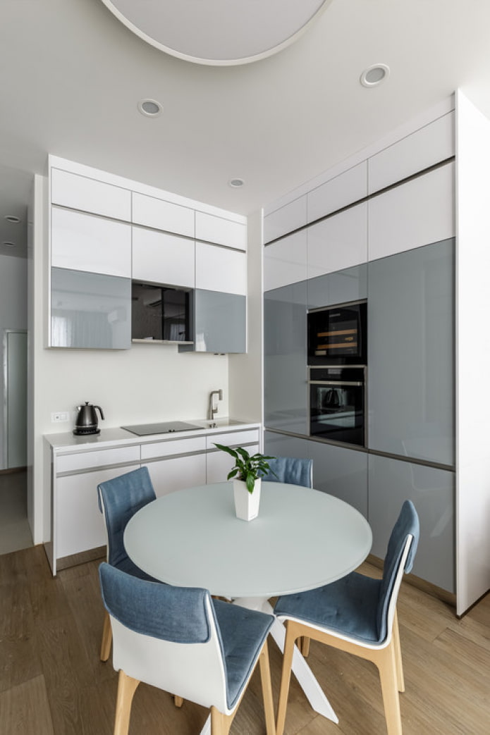 sink in the corner in the kitchen