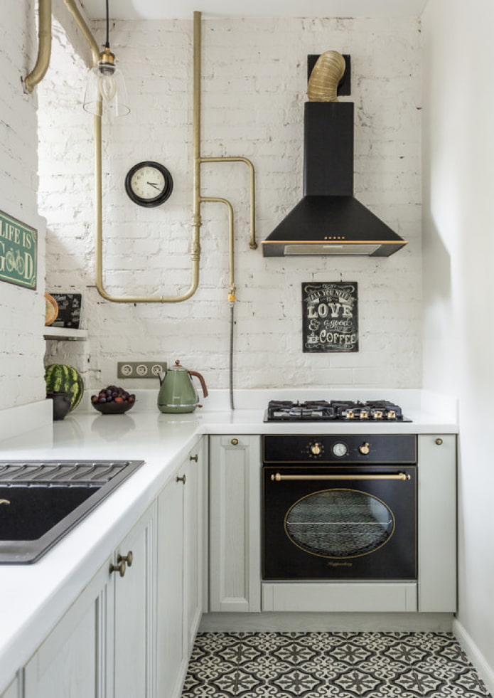 black appliances in the kitchen