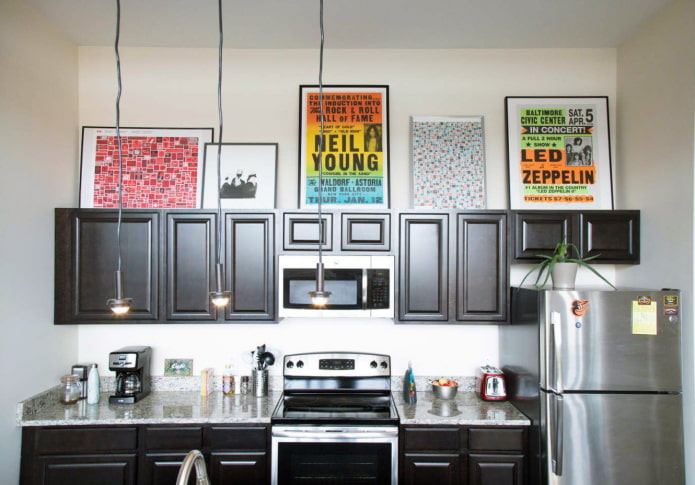 Gallery on top cabinets