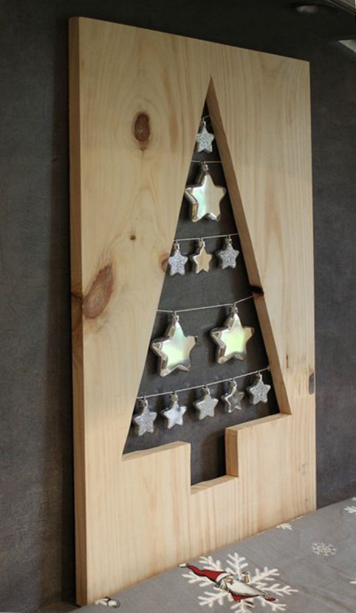 Christmas tree made of furniture board Christmas tree made of furniture board