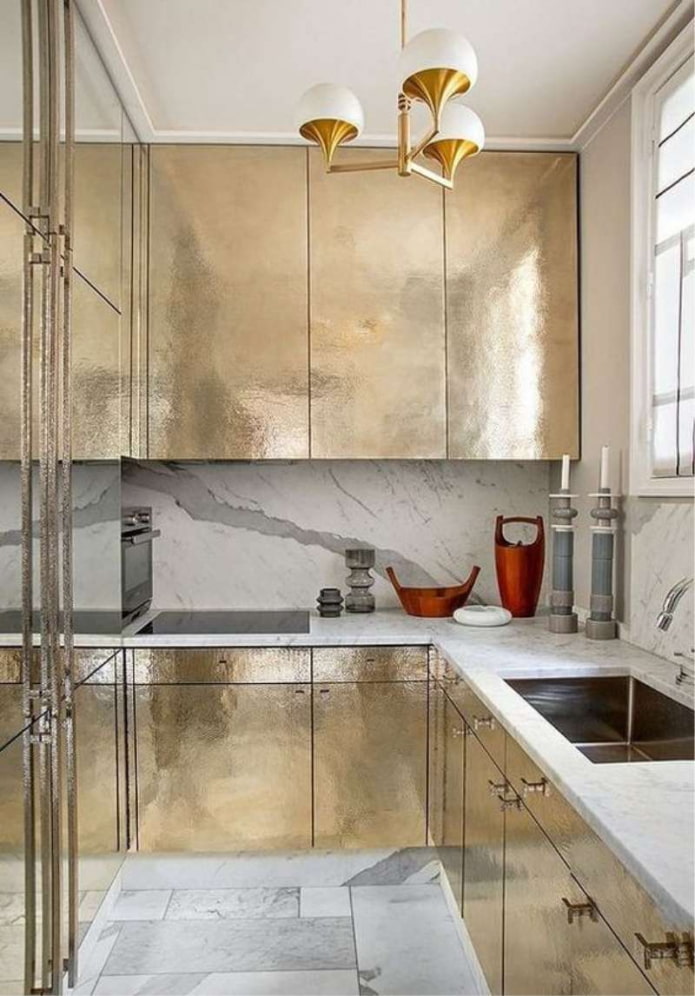 golden kitchen fronts