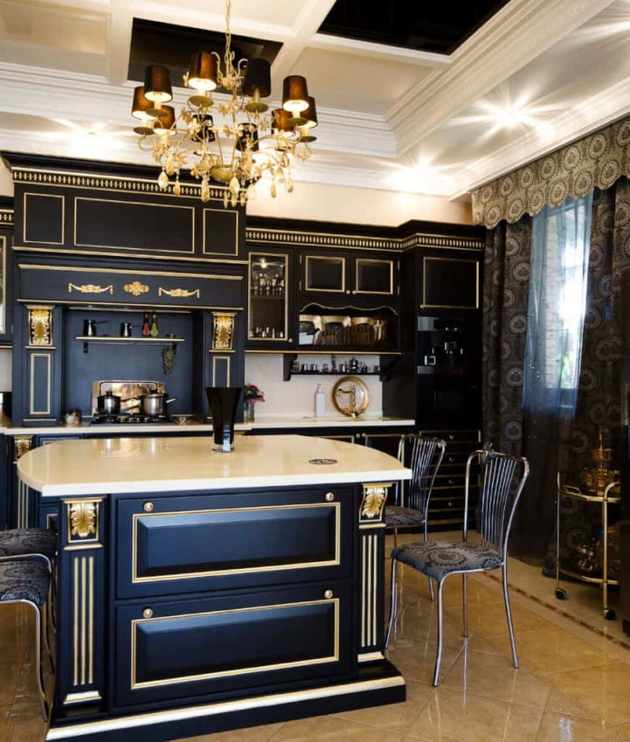 black classic kitchen