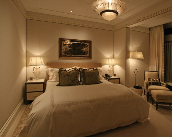 Bedroom in the evening Bedroom in the evening